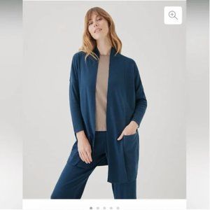 Pact Organic Cotton Blue Airplane Open Cardigan